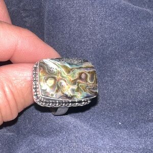 Sterling silver abalone ring